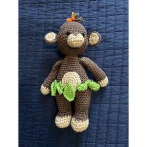 Amigurumi Monkey Handcrafted Crochet Kawaii 11"